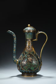 A piece of the Ming Dynasty "Jingtai Year" cloisonné enamel entwined branch lotus pattern open