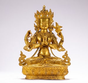 A bronze gilt Buddha statue