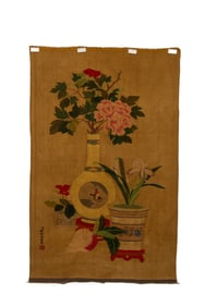 A piece of silk flowers