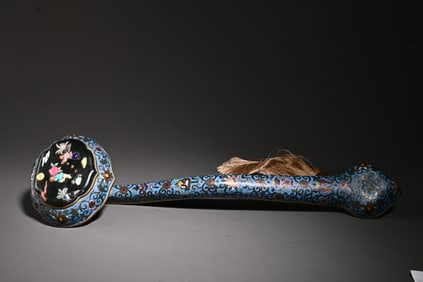 A cloisonné enamel inlaid treasure Ruyi scholar's ornament