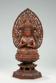 A fir carved statue of Guanyin