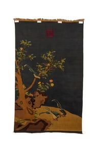 A piece of silk flowers and birds