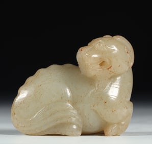 A piece of Hetian jade seed material Rui beast