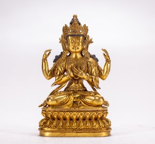 A bronze gilt Buddha statue