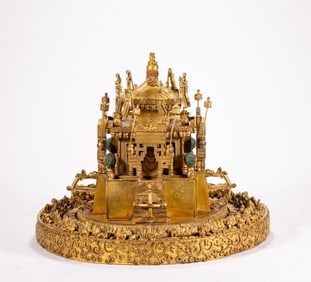 A piece of bronze gilt mandala