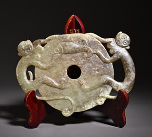 A piece of Hetian jade immediately sealed the Hou Wenfang ornaments