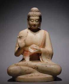 A Tang Dynasty white marble Buddha statue