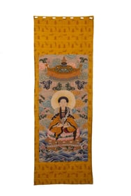A piece of silk thangka