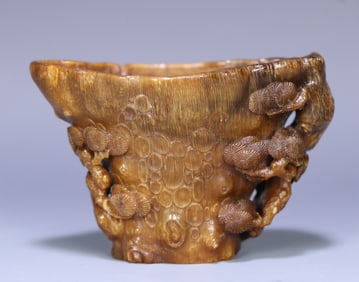 A piece of late Qing horn pine cup
