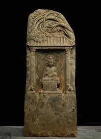 A Northern Wei Dynasty bluestone statue stele