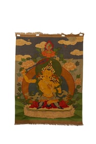 A piece of silk gold thread thangka
