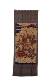 One piece of silk six bodhisattvas