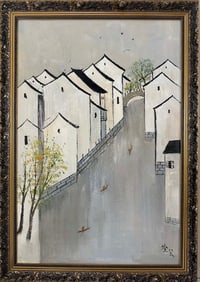 A frame of an oil painting by Wu Guanzhong