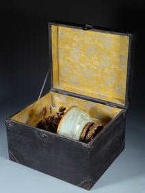 A piece of Hetian jade inlaid silver gilt filigree poems and basins