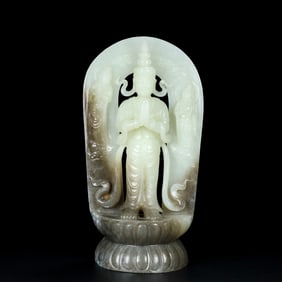 A piece of Hetian jade Buddha statue