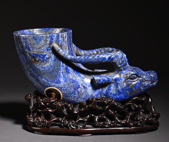 A piece of slaprite horn cup study ornament