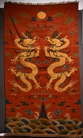 A piece of silk dragon pattern
