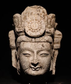 A Northern Wei Dynasty bluestone Guanyin head