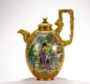 One piece cloisonné pot