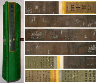A handscroll of Song Huizong's "Eighteen Scholars".