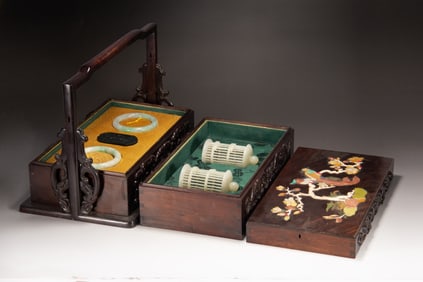 A set of rosewood treasure chests