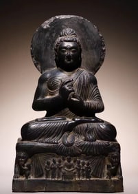 A fine rock carving of the Buddha of Gandhara