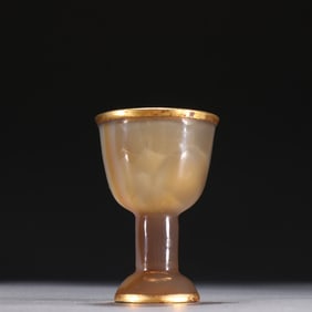 One piece of agate silver-gilt wine glass