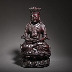 A piece of rosewood Guanyin study ornaments