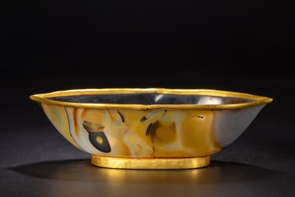 One piece of agate wrapped gold pen wash