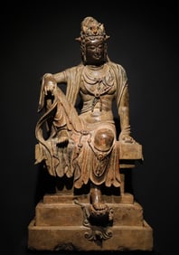 Tang Dynasty bluestone painted free Guanyin