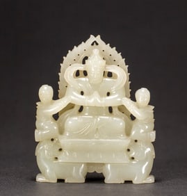 A piece of Hetian jade Buddha statue