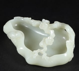 A piece of Hetian jade happy eyebrow wash ornament