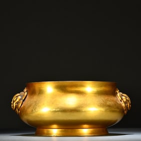 Copper gilt beast face ear aromatherapy furnace