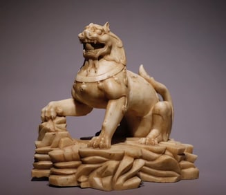 Tang Dynasty white marble lion ornament