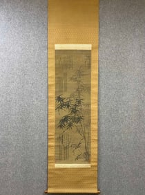 Wang Fu (ink bamboo picture) silk vertical scroll