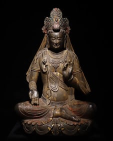 Tang Dynasty bluestone painted Guanyin