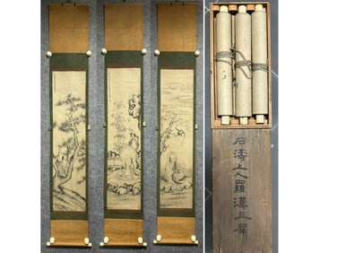 Shi Tao, on paper, Luohan three screens