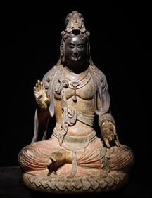 Tang Dynasty bluestone painted Guanyin