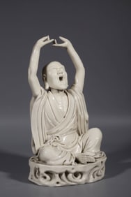 Qing Dynasty Dehua white porcelain Arhat ornaments