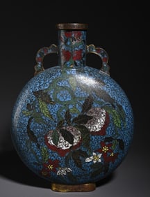 Cloisonné enamel floral moon bottle study ornaments