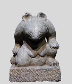 Han Dynasty bluestone carved bear ornaments
