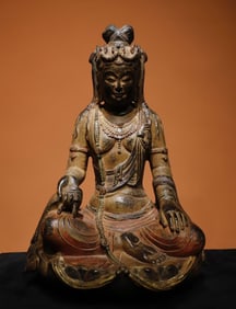 Tang Dynasty bluestone painted Guanyin
