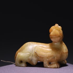 An old collection of ancient jade beast carvings