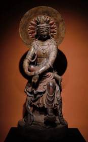 Song Dynasty bluestone painted free Guanyin