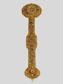 Copper gilt filigree Ruyi