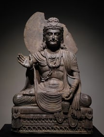 Schist stone statue of the Buddha of Gandhara