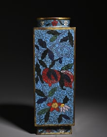 An old collection of cloisonné enamel entwined flowers square scholar ornaments