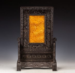 A piece of red sandalwood yellow seal