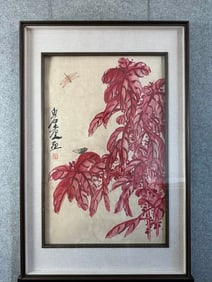 Qi Baishi grass insect frame