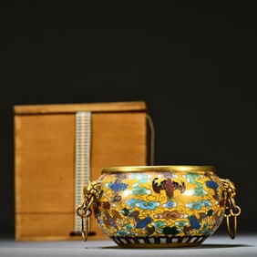 A piece of bronze gilt cloisonne blessing incense burner from the sky